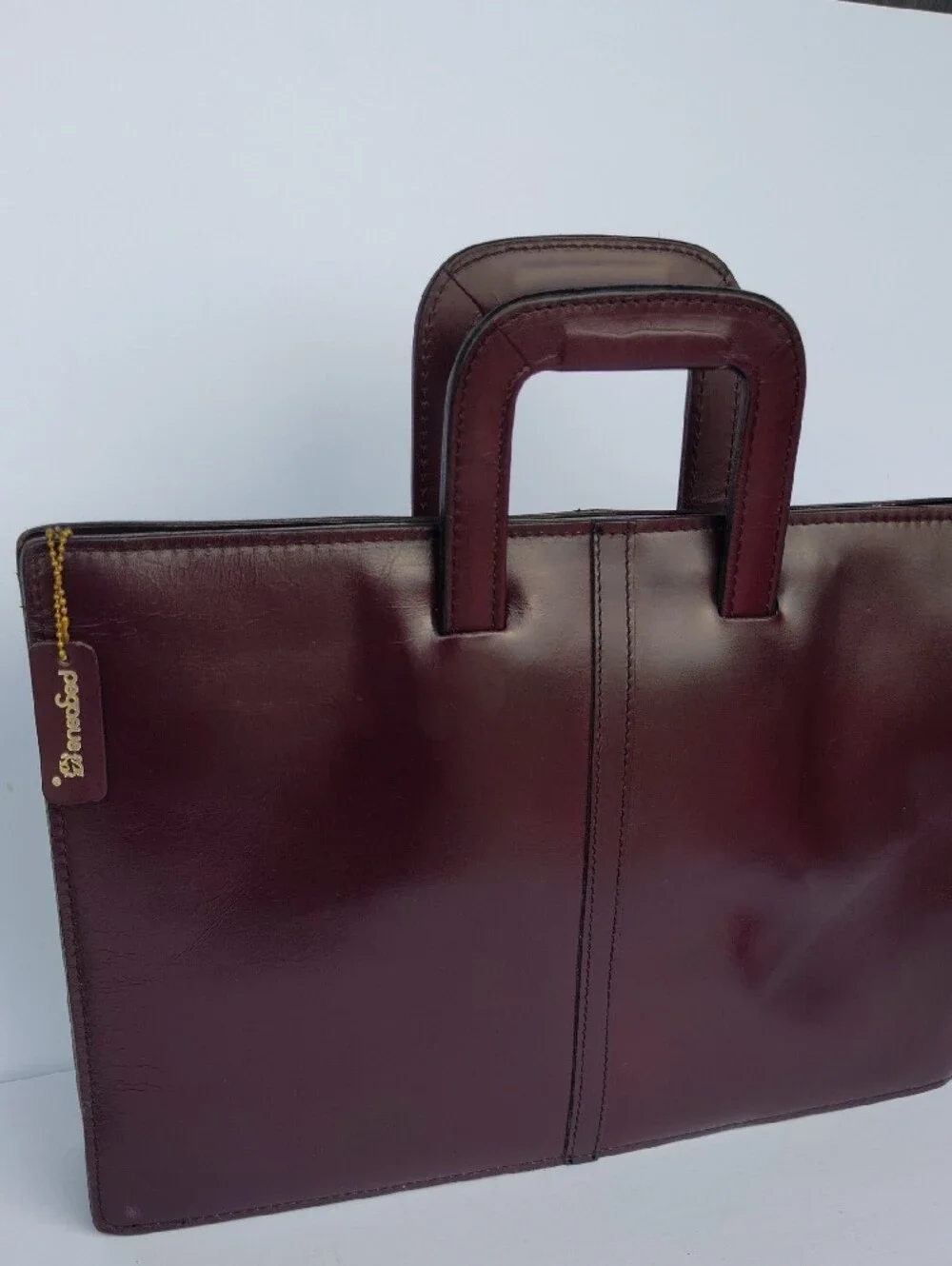 VTG Pegasus Leather Drop-Handle Briefcase Portfolio Oxblood - USA Made